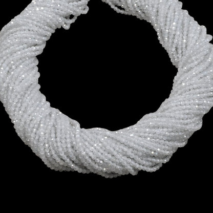 White / Clear Zircon Micro Faceted Round 2mm