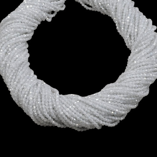 White / Clear Zircon Micro Faceted Round 2mm