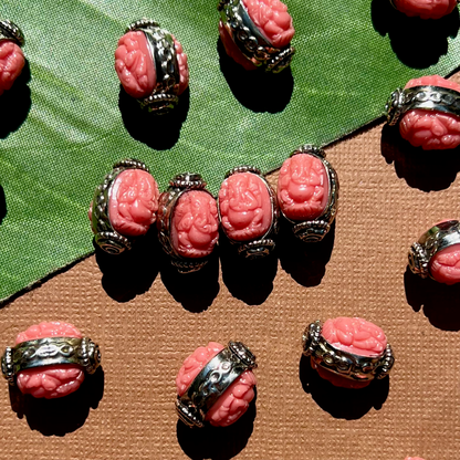 Ganesha & White Metal Beads