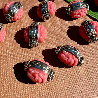 Ganesha & White Metal Beads