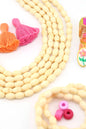 6x10mm Off-White, Cream Barrel Spacer Bone Beads, 47 Beads
