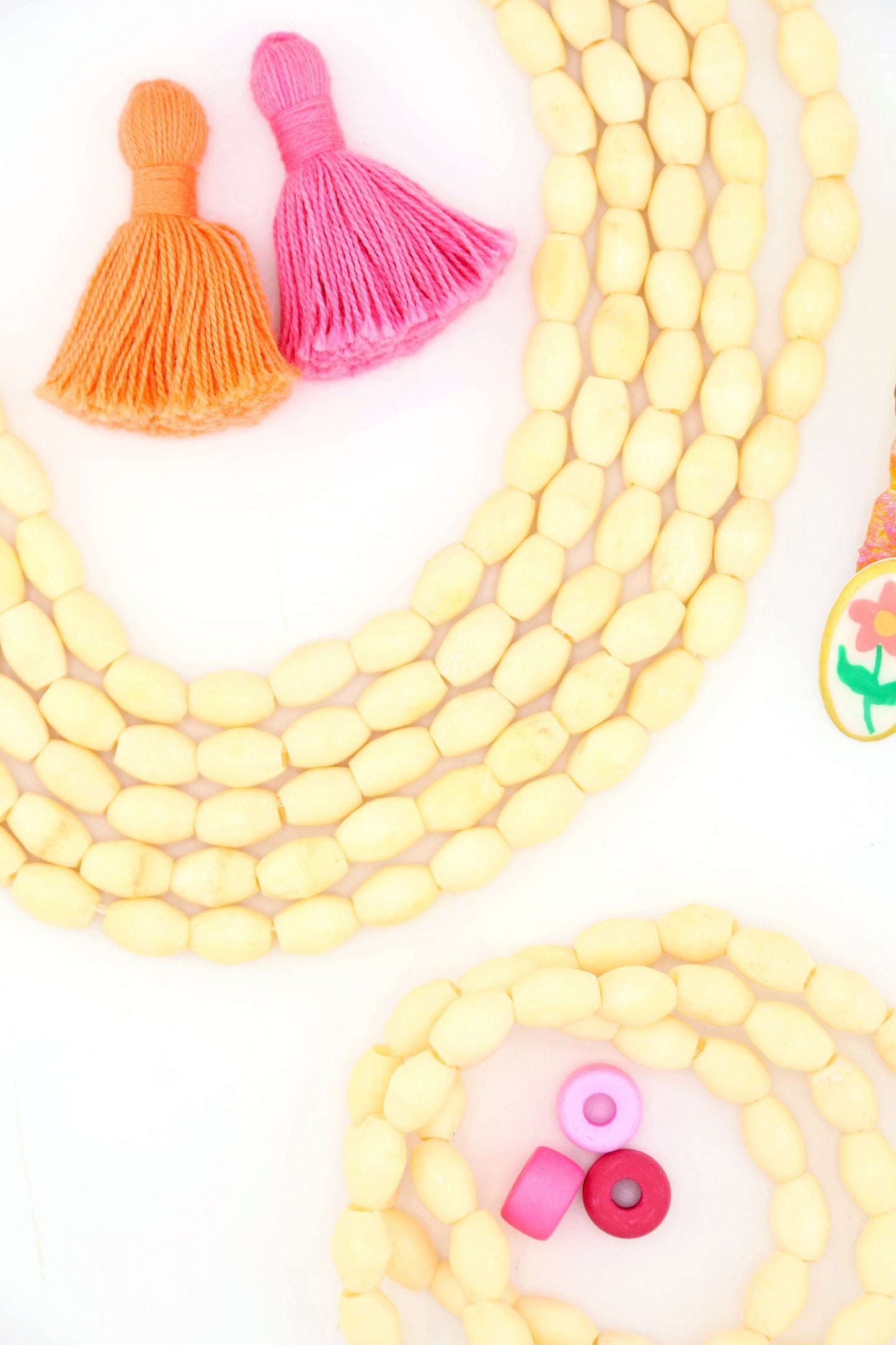 6x10mm Off-White, Cream Barrel Spacer Bone Beads, 47 Beads