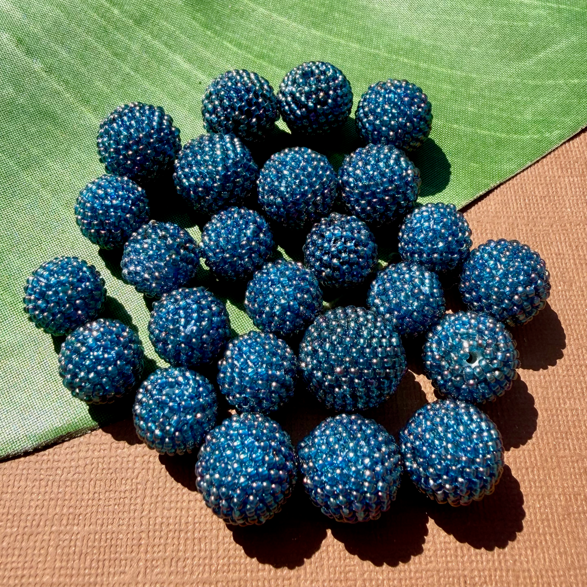Winter Denim Beaded Beads - Solids