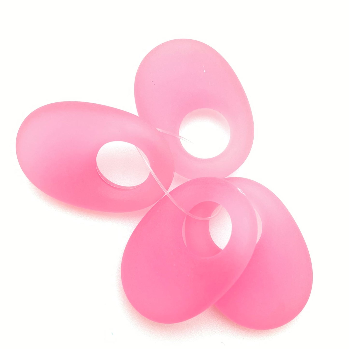 Pebble Hoop 28mm Pink Matte