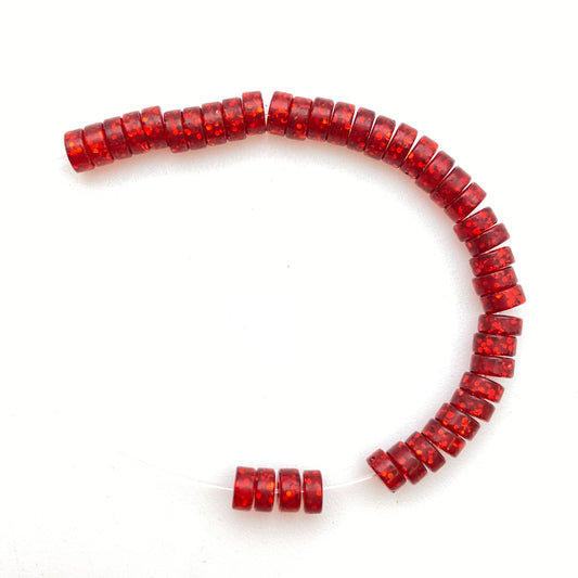 Glitter Rondelle 4mm Cherry