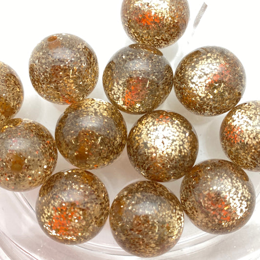 Glitter Round 16mm Bronze