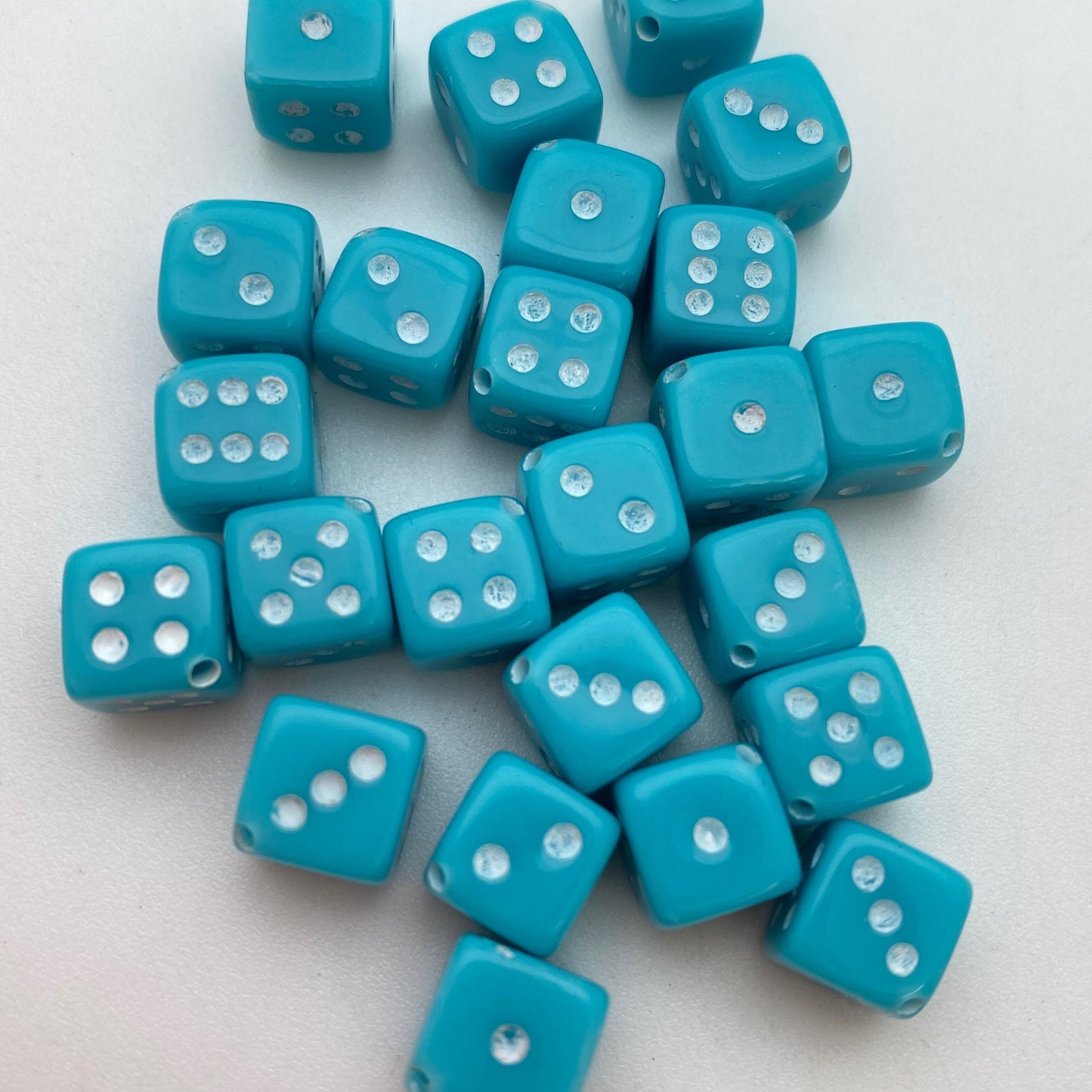 Dice Beads 9mm Blue Turquoise