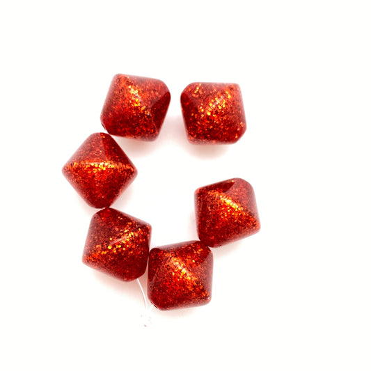 Glitter Bicone 16mm Cherry