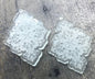 Clear Engraved Earring Components Pair - Soft Green Edge - Earring Blanks - CB&CO