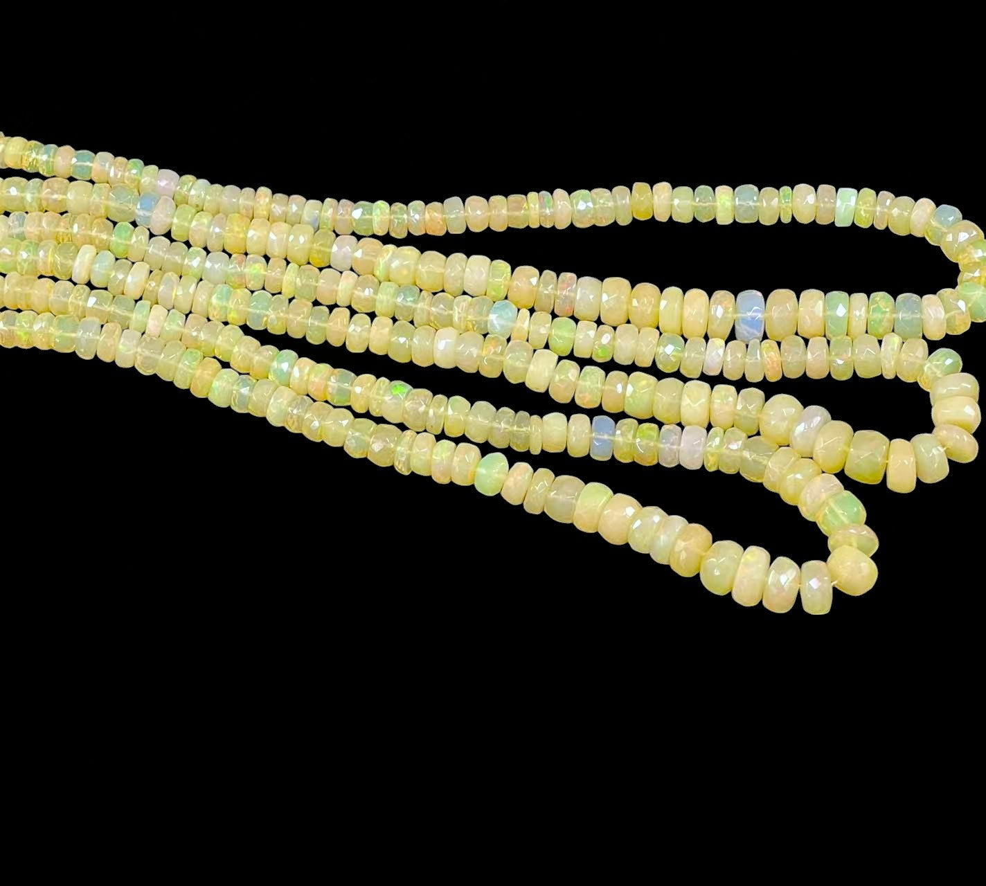 Ethiopian Welo Opal AA Faceted Rondelle Graduated 4-6mm