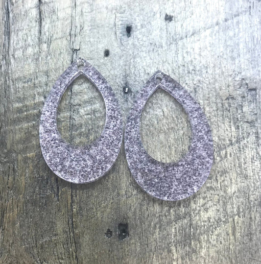 Concrete Printed Acrylic Earring Component Pair - Jewelry Making Blanks