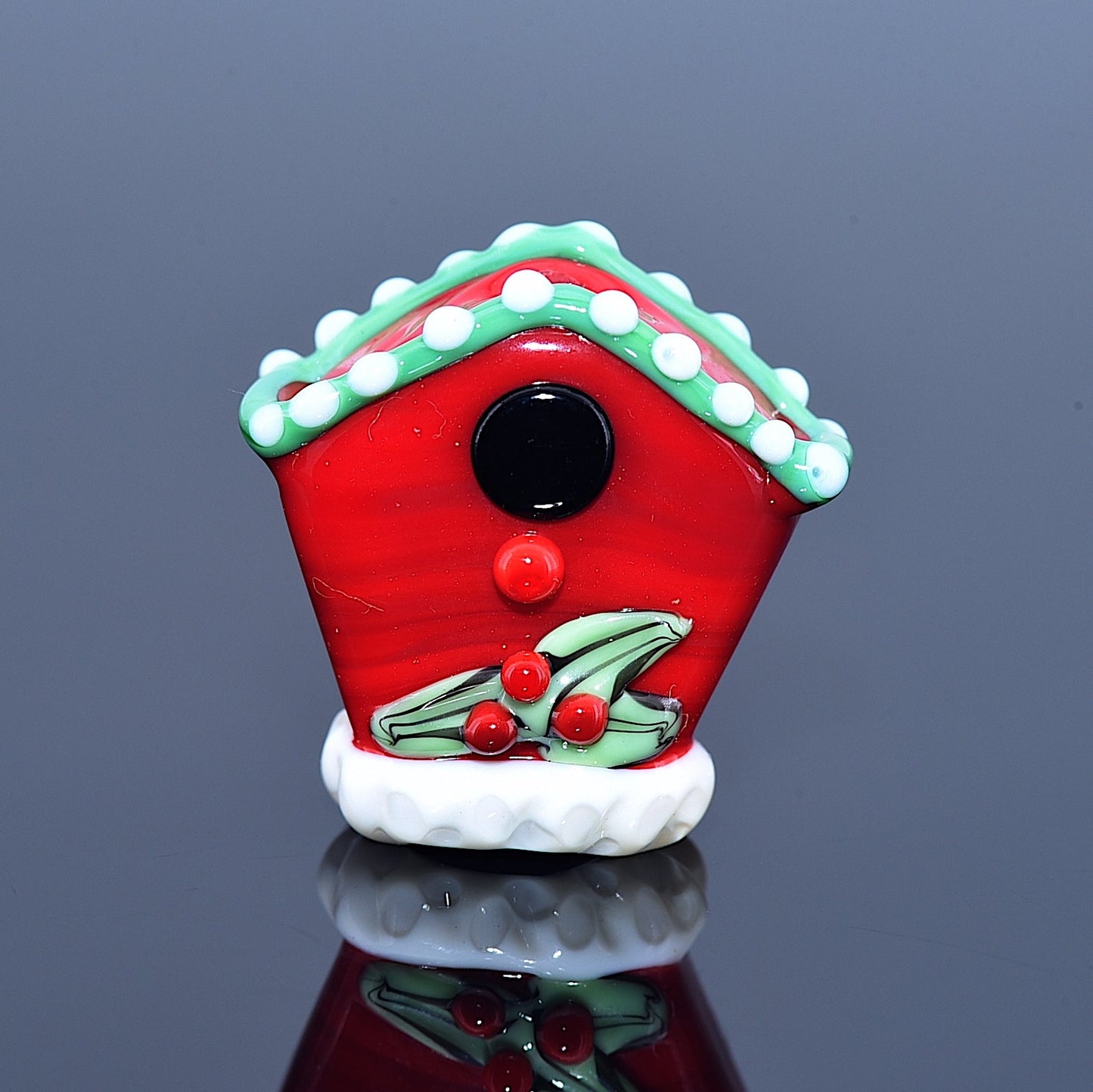 Birdhouse Christmas Focal Bead