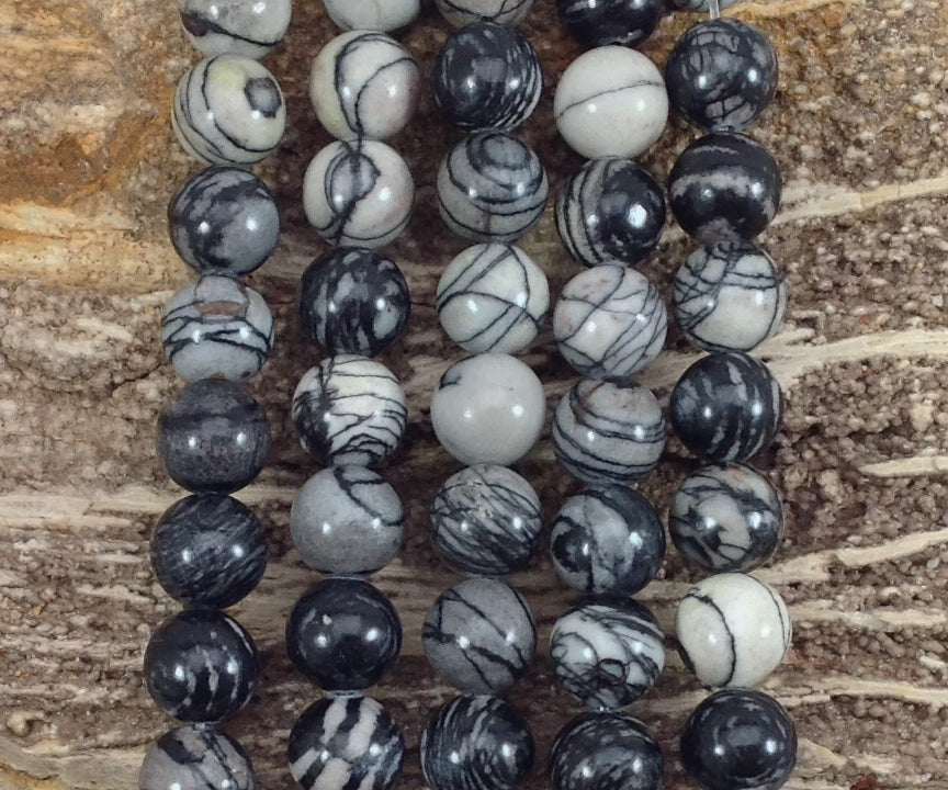 Black Picasso Jasper Round