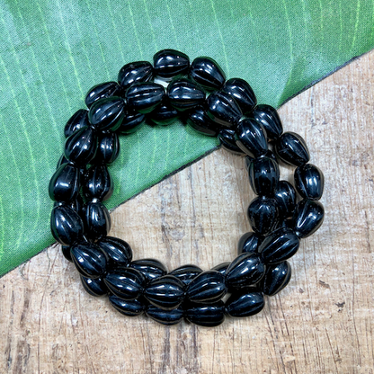 Black Melon Teardrop Beads - 50 Pieces
