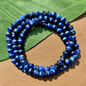 Blue & Black Round 8mm Beads - 100 Pieces
