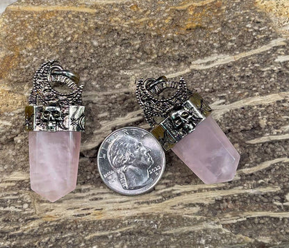 Point Pendant w/ Crescent Moon and Skull, 21x48mm (1pc)
