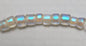 Aqua on Clear Dichroic Glass Small Tube Beads