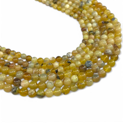 Dendritic Yellow Opal Round