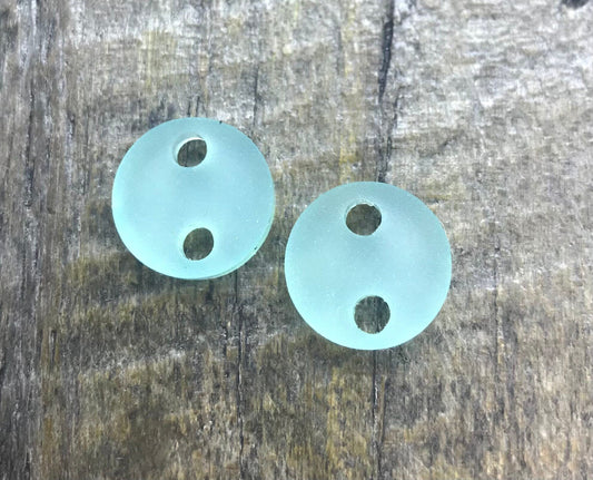 Small Frosted Sea Acrylic Earring Pair or Button Pair - Jewelry Components - Earring Blanks