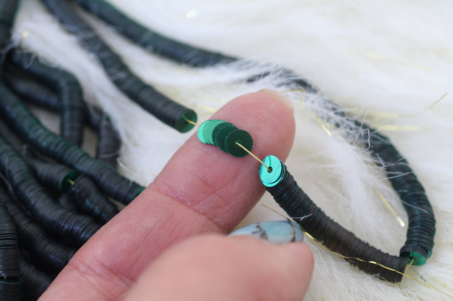 5mm Vintage Sequins: Shiny Green Jewelry Making Supplies