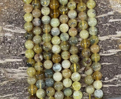 Dendritic Yellow Opal Round
