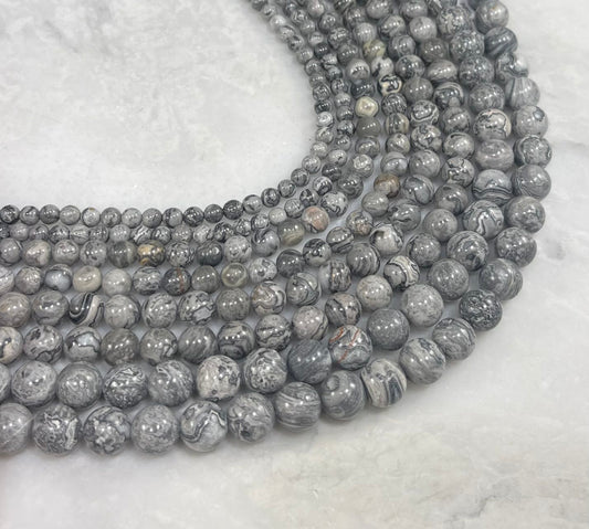 Silver Crazy Lace aka Map Stone Jasper Round