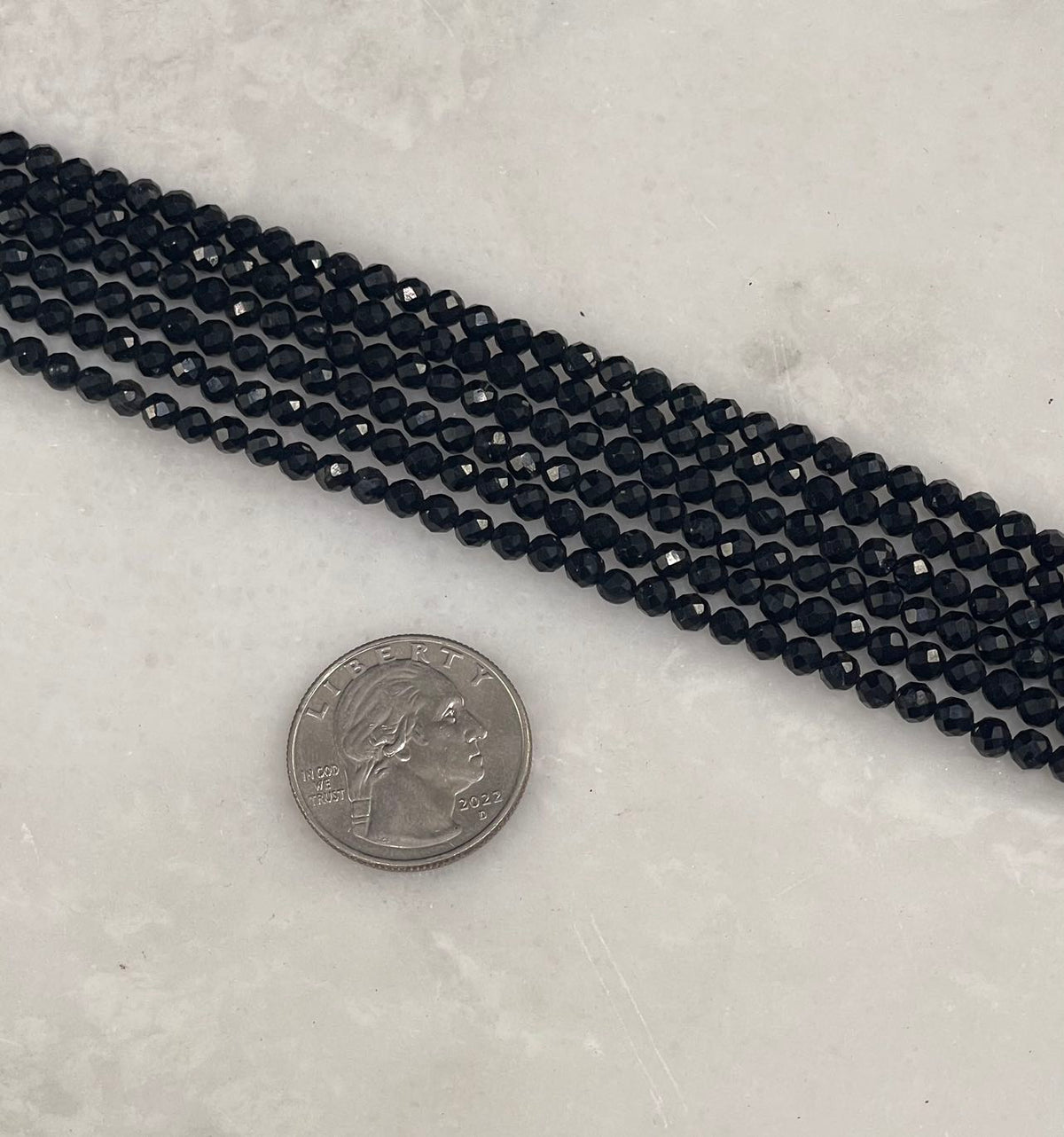 Black Tourmaline Micro Faceted 4mm