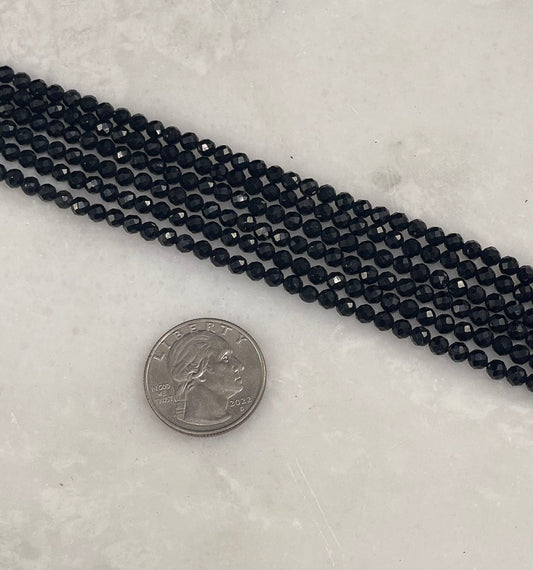 Black Tourmaline Micro Faceted 4mm
