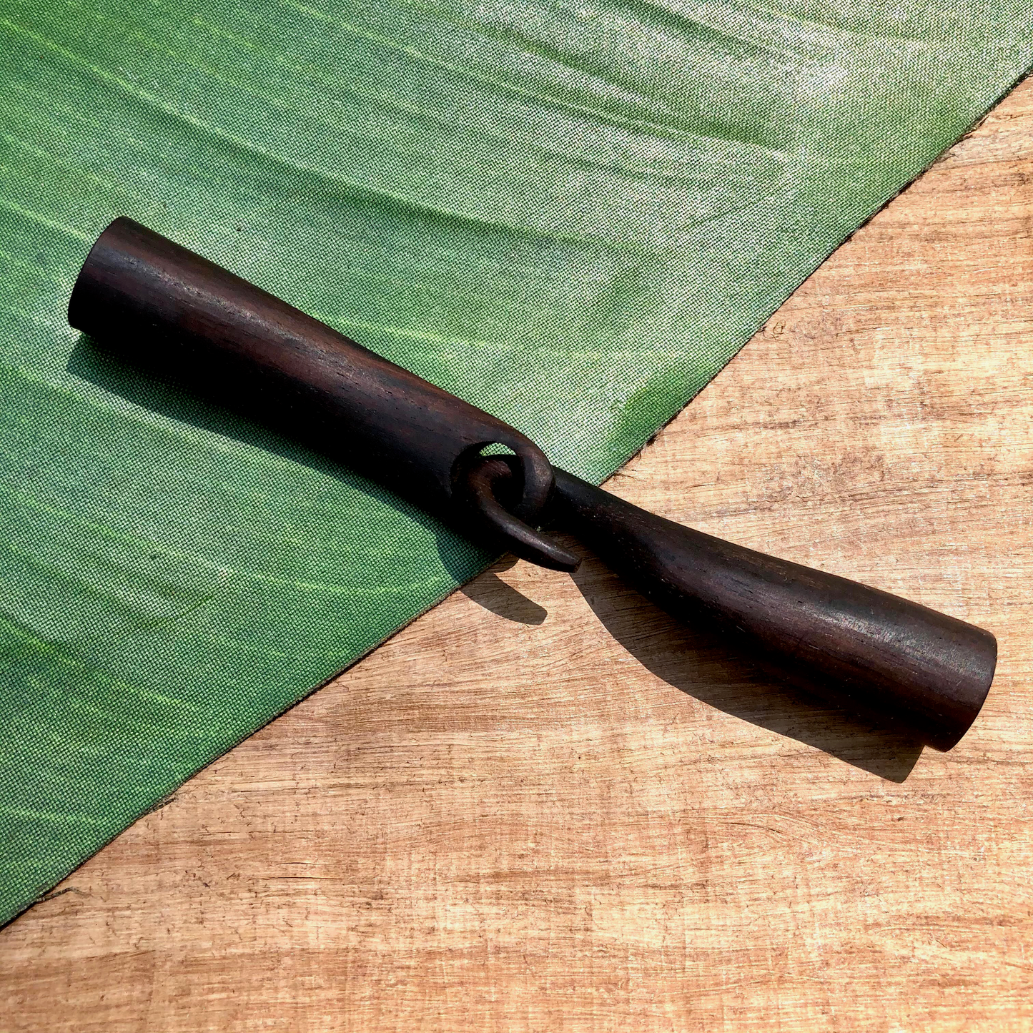 Hand Carved Wood Hook & Eye - 1 Piece