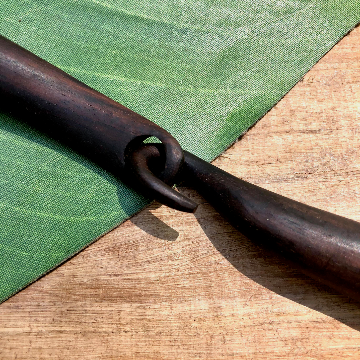 Hand Carved Wood Hook & Eye - 1 Piece