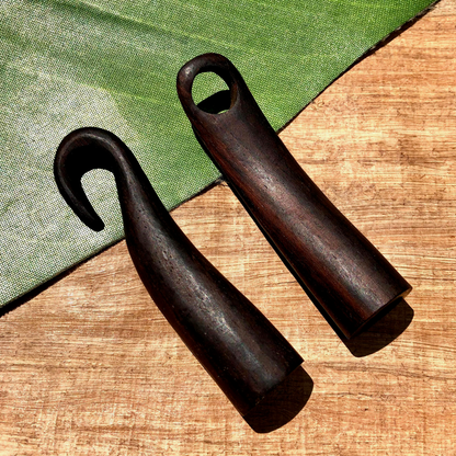 Hand Carved Wood Hook & Eye - 1 Piece