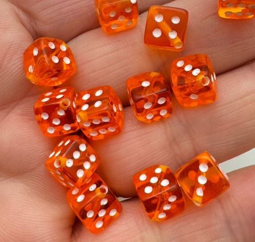 Dice Bead 9mm Hyacinth with White