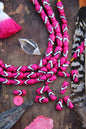 Bright Pink Teardrop: Handmade Bone Beads, 6x12mm, 16 Pieces