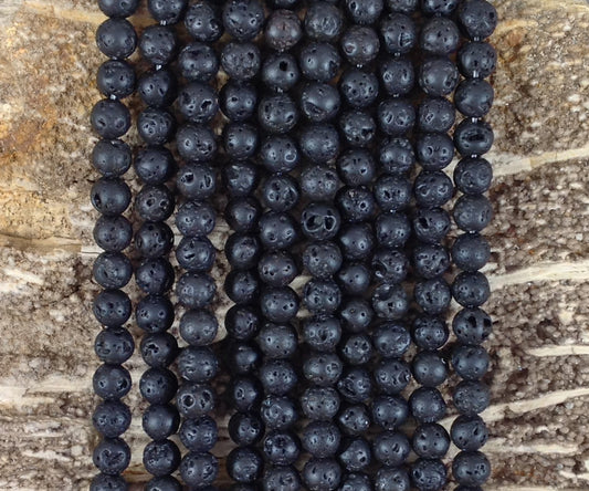Black Lava Stone Round