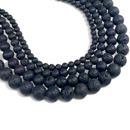 Black Lava Stone Round