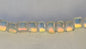 Orange on Clear Dichroic Glass Small Tube Beads