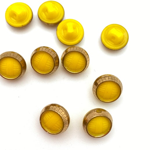 Button 10mm Yellow/gold - BUTTON-0344-E