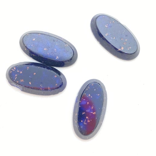 Cab Vintage Glass 19x9mm Lapis - CAB-0045-D