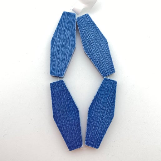 6 sided Bead 40mm Blue