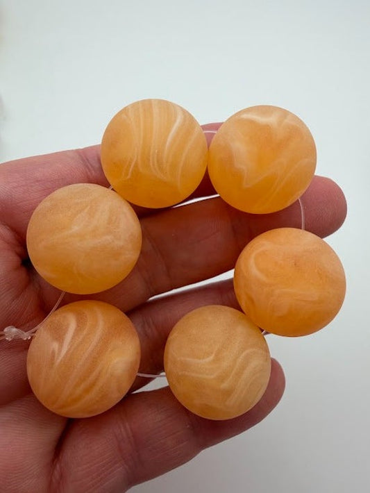 Round 22mm Citrine Marble Matte