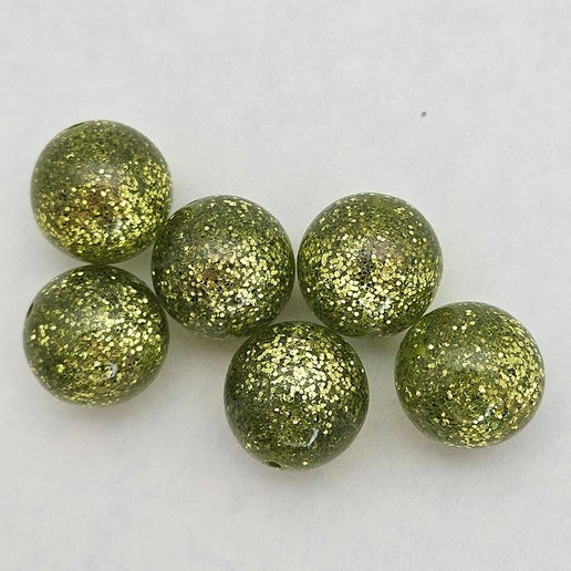 Glitter Round 16mm Kiwi
