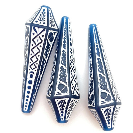 Inlay Chandelier Drop 50mm Blue and White