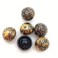 Button 14mm Jet/gold - BUTTON-0056-C