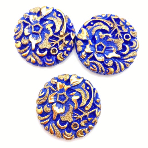 Cab Vintage Glass 28mm Cobalt - CAB-0072-D