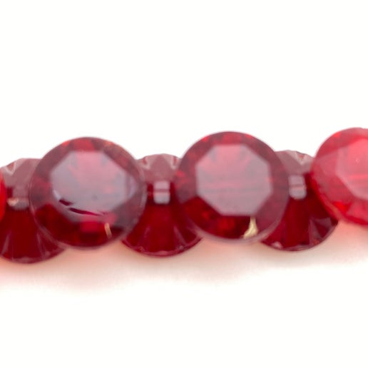 Button Faceted 14mm Ruby - BUTTON-0337-A