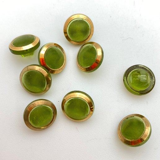Button 10mm Olive/gold - BUTTON-0021-D