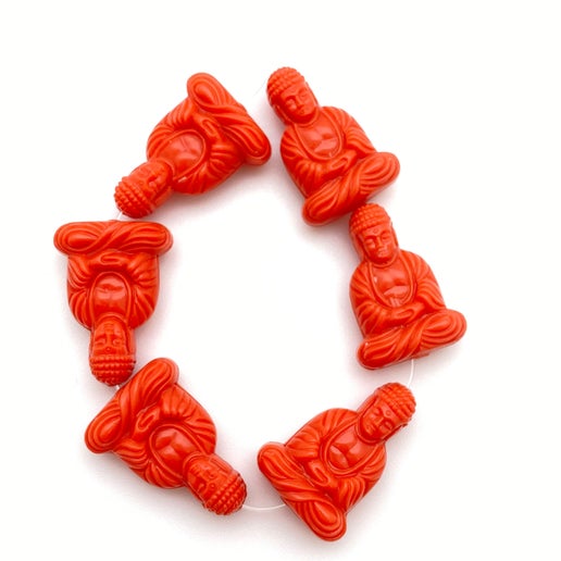 Buddha 25x18mm Coral