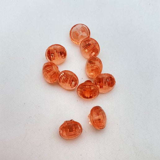 Button 8mm Peach faceted - BUTTON-0429-B