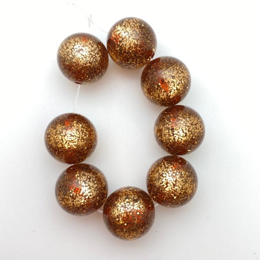 Glitter Round 16mm Brass