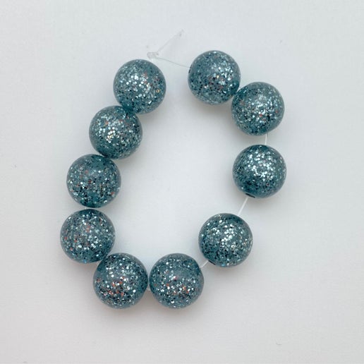 Glitter Round 12mm Slate